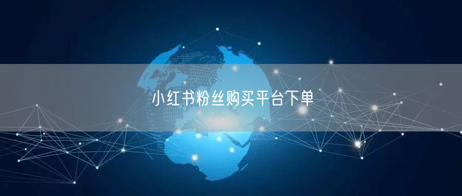 小红书粉丝购买平台下单