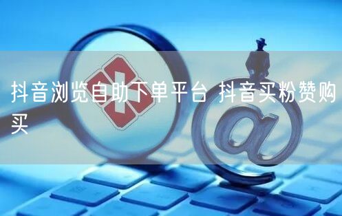 抖音浏览自助下单平台 抖音买粉赞购买
